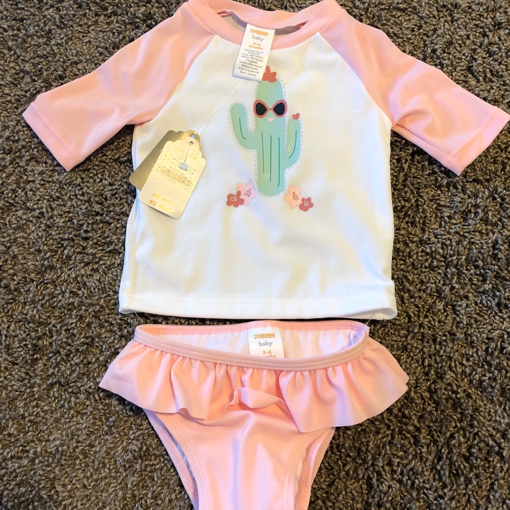 NWT Gymboree 3-6m rashguard swimsuit